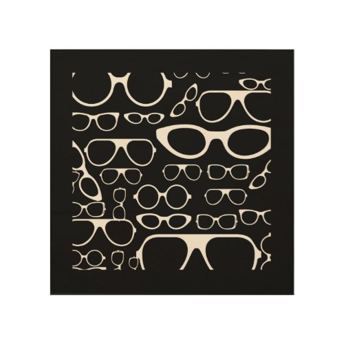 Glasses pattern  perfect for optician office wood wall art