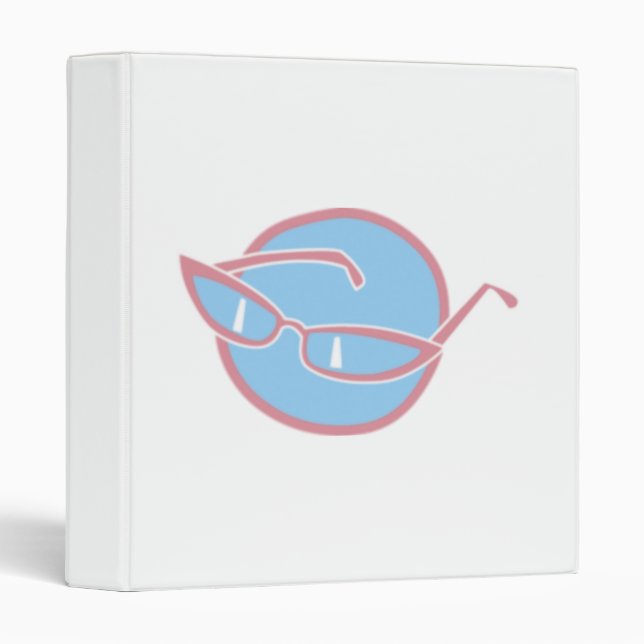 Glasses Retro Fashion 3 Ring Binder (Front/Spine)