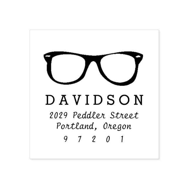 Glasses Rubber Stamp (Imprint)