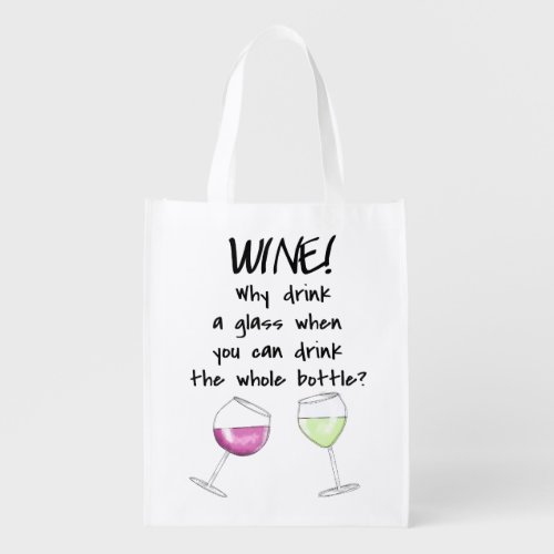 Glasses Wine Funny Saying Shopping Party Tote