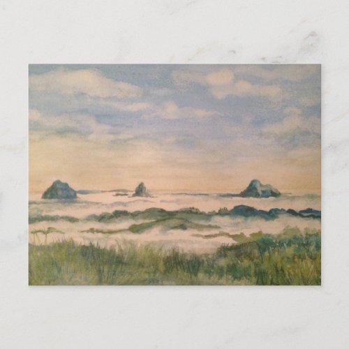 Glasshouse Mountains in a cloud blanket Postcard