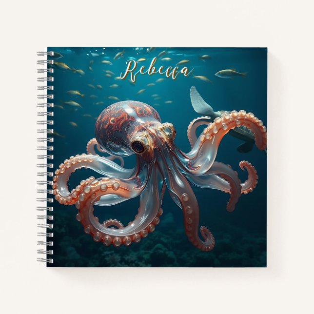 Glasslike Octopus in the Deep Sea Notebook (Front)