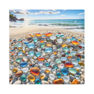 Glasspebblebeach 4 metal print