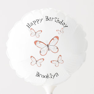 Glasswing butterfly cartoon illustration balloon