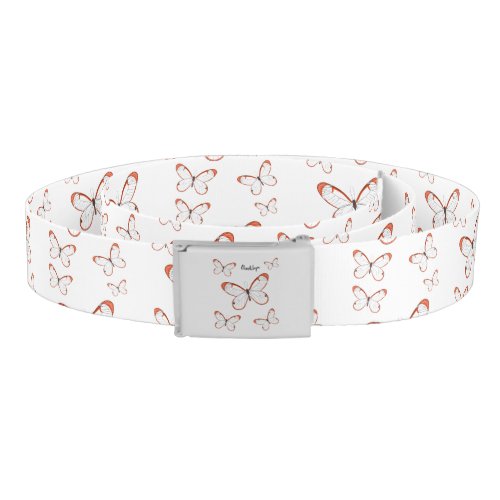 Glasswing butterfly cartoon illustration belt