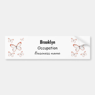 Glasswing butterfly cartoon illustration bumper sticker