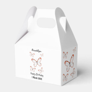 Glasswing butterfly cartoon illustration favor boxes