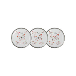 Glasswing butterfly cartoon illustration golf ball marker