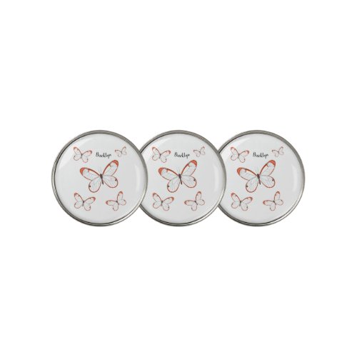 Glasswing butterfly cartoon illustration  golf ball marker