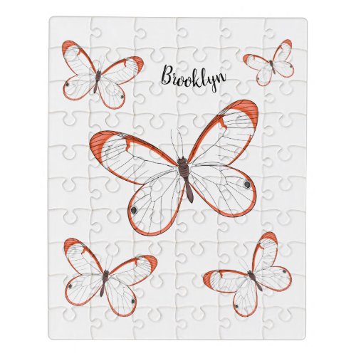 Glasswing butterfly cartoon illustration jigsaw puzzle