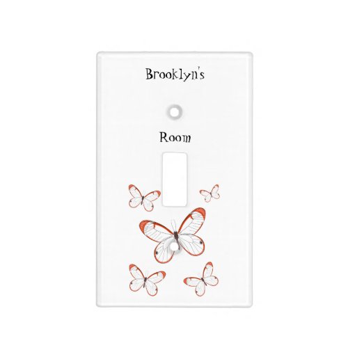 Glasswing butterfly cartoon illustration light switch cover