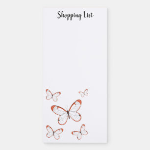 Glasswing butterfly cartoon illustration  magnetic notepad