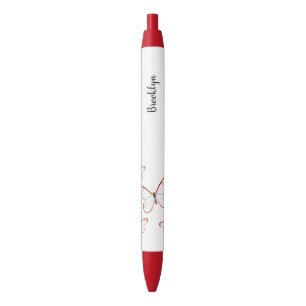 Glasswing butterfly cartoon illustration pen