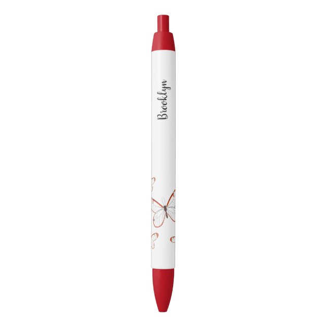 Glasswing butterfly cartoon illustration pen (Front Vertical)