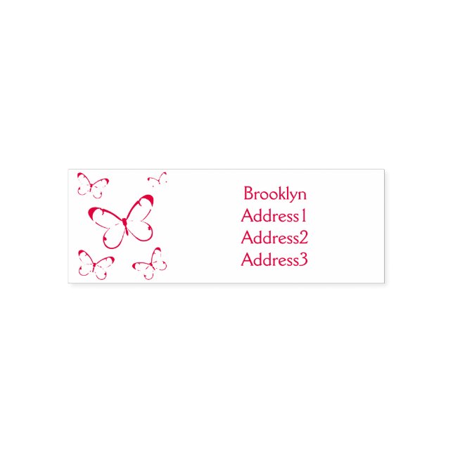 Glasswing butterfly cartoon illustration self-inking stamp (Design)