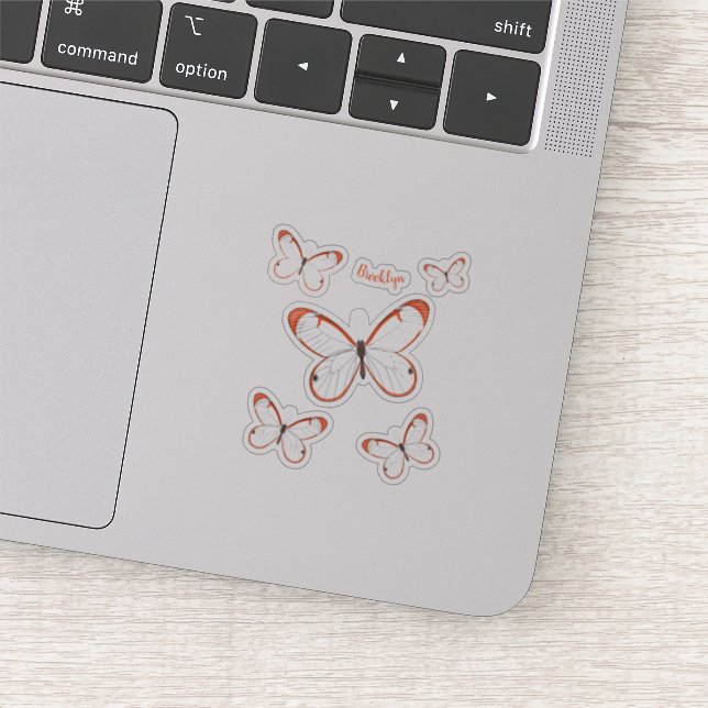 Glasswing butterfly cartoon illustration sticker (Detail)