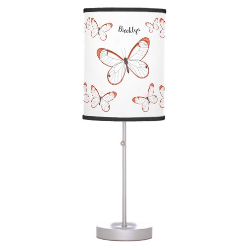 Glasswing butterfly cartoon illustration table lamp