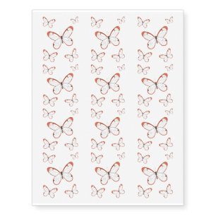 Glasswing butterfly cartoon illustration temporary tattoos