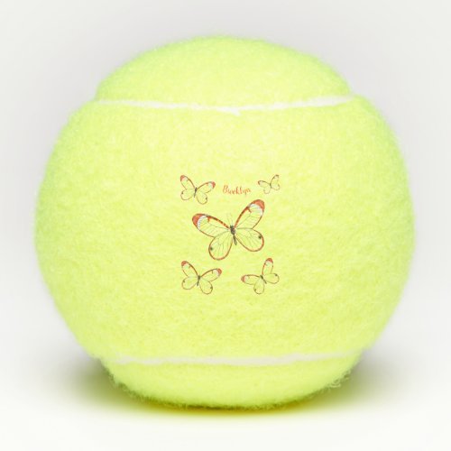 Glasswing butterfly cartoon illustration  tennis balls