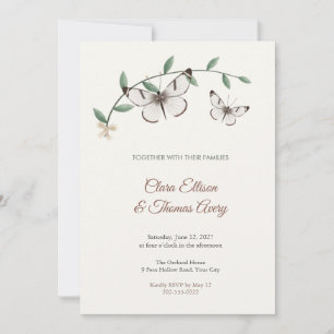Glasswing Butterfly Wedding Invitation