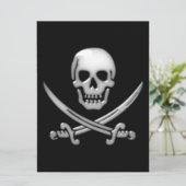 Glassy Pirate Skull & Sword Crossbones (Standing Front)