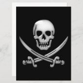 Glassy Pirate Skull & Sword Crossbones (Front/Back)