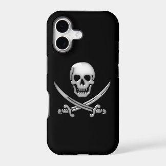 Glassy Pirate Skull & Sword Crossbones iPhone 17 Case
