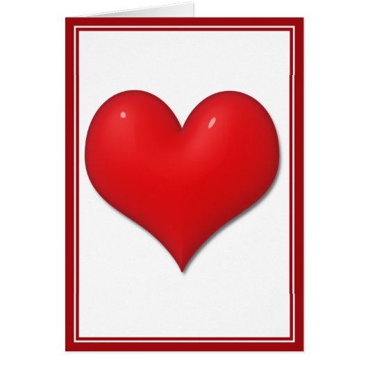Glassy Red Heart Cards (Front)