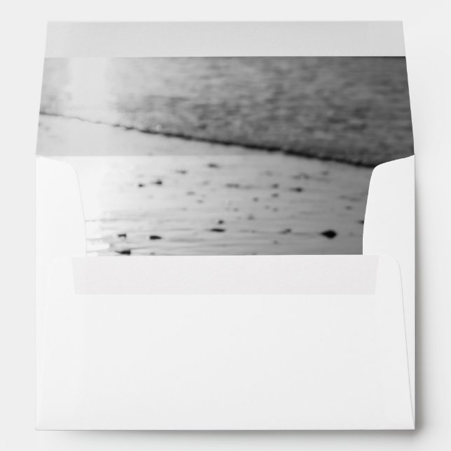Glassy Sand Grayscale Wedding Envelope (Back (Bottom))