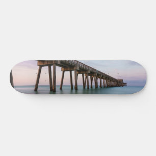 Glassy Waters At Panama City Beach Pier Skateboard