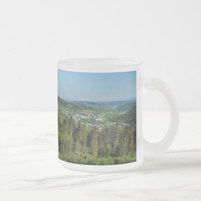 Glastasse Landscape in Siegerland Frosted Glass Coffee Mug (Right)