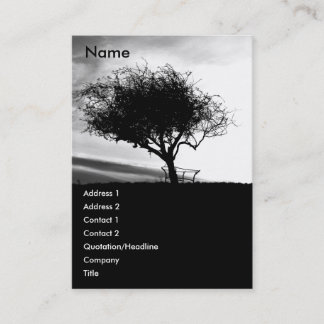 Glastonbury Hawthorn. Tree. Black and White. Business Card