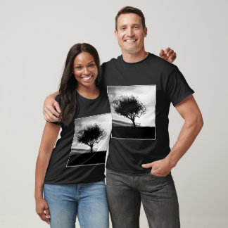 Glastonbury Hawthorn. Tree. Black and White. T-Shirt