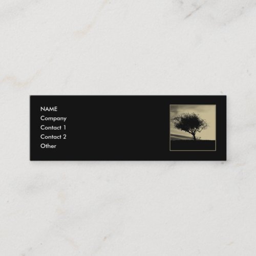 Glastonbury Hawthorn. Tree on Hill. Sepia Color. Business Cards