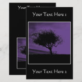 Glastonbury Hawthorn. Tree on Hill. Violet, Black. (Front/Back)