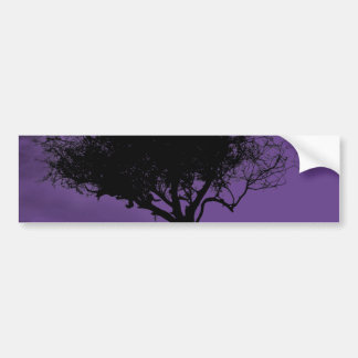 Glastonbury Hawthorn. Tree on Hill. Violet, Black. Bumper Sticker