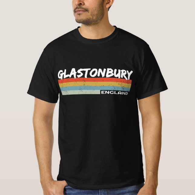 Glastonbury Retro Vintage Stripes T-Shirt (Front)