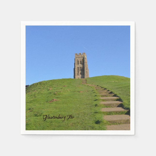 Glastonbury Tor Somerset England Photo Paper Napkins (Front)