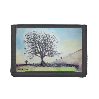 Glastonbury Tree by Viktor Tilson Tri-fold Wallet