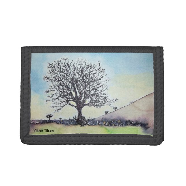 Glastonbury Tree by Viktor Tilson Tri-fold Wallet (Front)