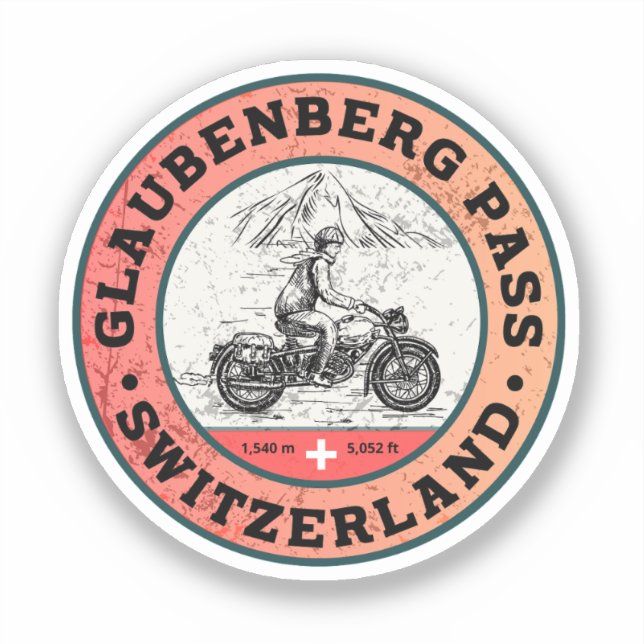Glaubenberg pass swiss–alps motorcycle tour sticker (Front)