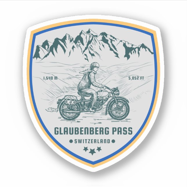 Glaubenberg pass swiss–alps motorcycle tour sticker (Front)