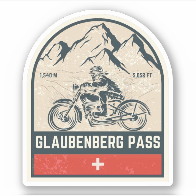 Glaubenberg pass swiss–alps motorcycle tour sticker (Front)