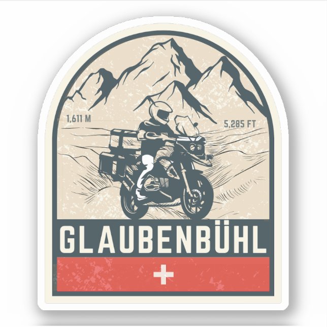  Glaubenbüelen pass swiss–alps motorcycle tour Sticker (Front)