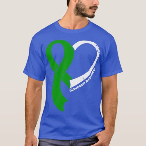 Glaucoma Awareness Hople Love Heart Ribbon Happy V T_Shirt