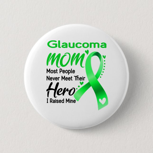 Glaucoma Awareness Month Ribbon Gifts Button (Front)