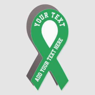 Glaucoma Disease Awareness Green Ribbon Car Magnet