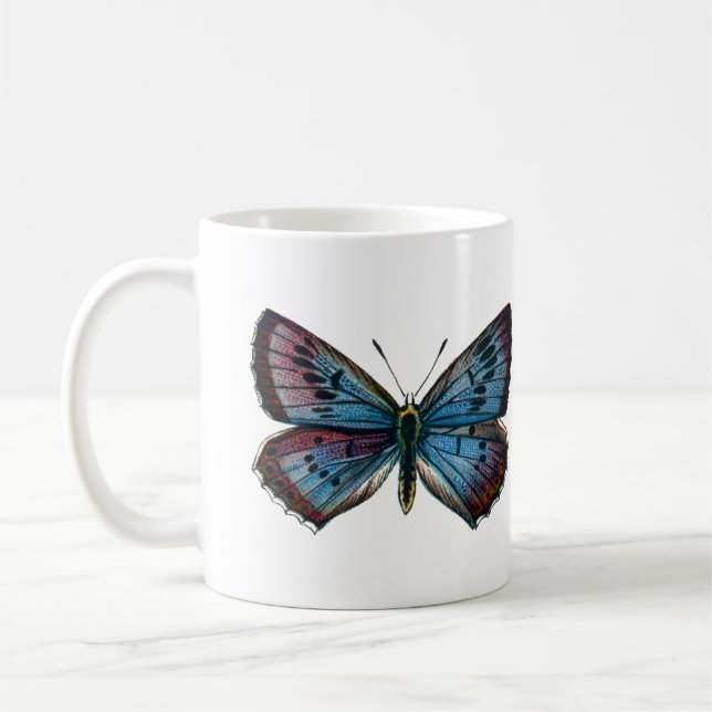 Glaucopsyche arion - The Large Blue Butterfly Coffee Mug (Left)