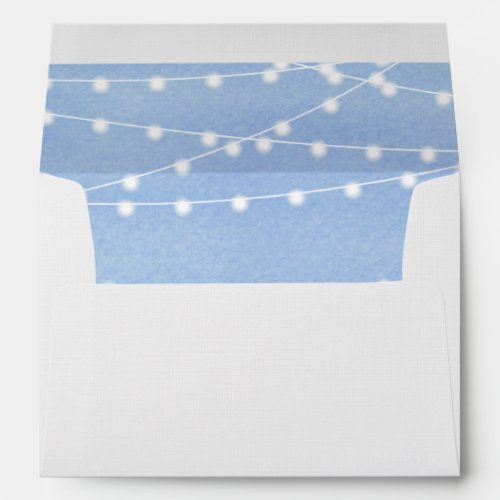 Glaucous Blue Watercolor String Lights Envelope
