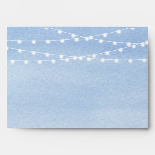 Glaucous Blue Watercolor String Lights Envelope